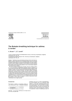 The Buteyko breathing technique for asthma: A review A. Bruton , G.T. Lewith