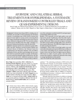 AYURVEDIC AND COLLATERAL HERBAL TREATMENTS FOR HYPERLIPIDEMIA: A SYSTEMATIC