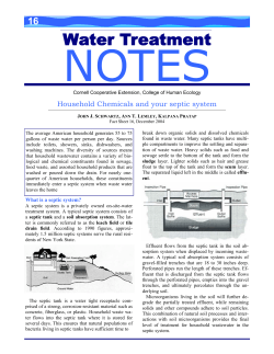 NOTES Water Treatment 16 Household Chemicals and your septic system