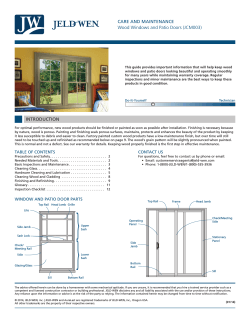 CARE AND MAINTENANCE Wood Windows and Patio Doors (JCM003)