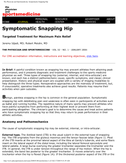 Symptomatic Snapping Hip Targeted Treatment for Maximum Pain Relief