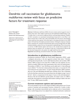 Dendritic cell vaccination for glioblastoma multiforme: review with focus on predictive