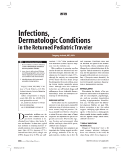 Infections, Dermatologic Conditions in the Returned Pediatric Traveler