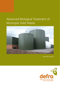 Advanced Biological Treatment of Municipal Solid Waste www.defra.gov.uk