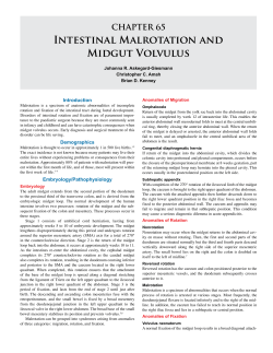 Intestinal Malrotation and Midgut Volvulus CHAPTER 65 Introduction