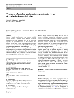 Treatment of patellar tendinopathy—a systematic review of randomized controlled trials