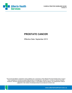 PROSTATE CANCER Effective Date: September 2013