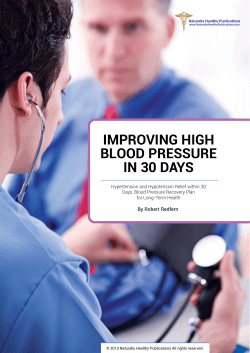 IMPROVING HIGH BLOOD PRESSURE IN 30 DAYS By Robert Redfern