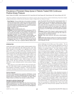 Prevalence of Persistent Sleep Apnea in Patients Treated With Continuous