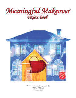 Meaningful Makeover Project Book The Salvation Army Emergency Lodge 1730 N. 7th Street
