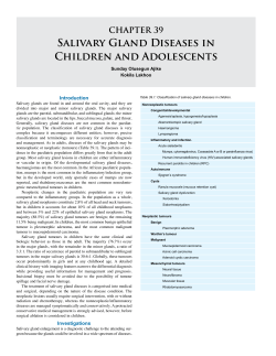 Salivary Gland Diseases in Children and Adolescents CHAPTER 39 Introduction
