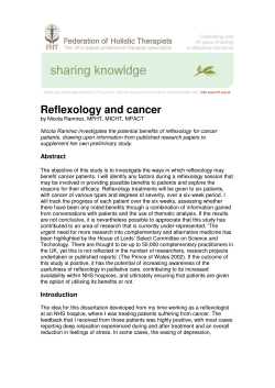 Reflexology and cancer