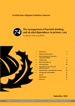 74 The management of harmful drinking and alcohol dependence in primary care
