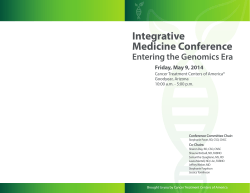 Integrative Medicine Conference Entering the Genomics Era