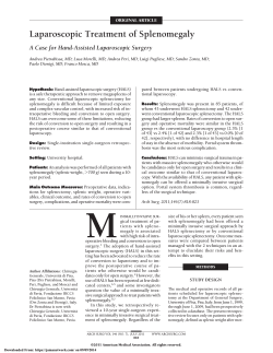Laparoscopic Treatment of Splenomegaly A Case for Hand-Assisted Laparoscopic Surgery