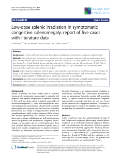 Low-dose splenic irradiation in symptomatic congestive splenomegaly: report of five cases