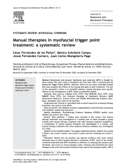 Manual therapies in myofascial trigger point treatment: a systematic review