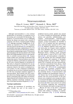 Neurosarcoidosis MD , Kenneth L. Weiss, MD *