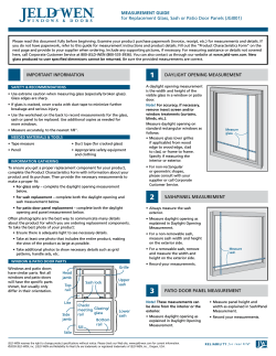MEASUREMENT GUIDE for Replacement Glass, Sash or Patio Door Panels (JGI001)