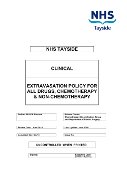 NHS TAYSIDE  CLINICAL EXTRAVASATION POLICY FOR