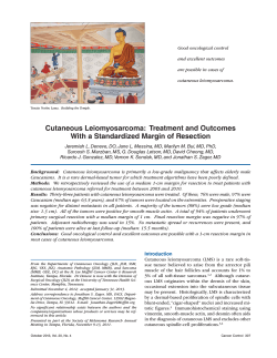 Cutaneous Leiomyosarcoma:  Treatment and Outcomes