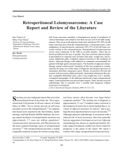 Retroperitoneal Leiomyosarcoma: A Case Report and Review of the Literature Case Report