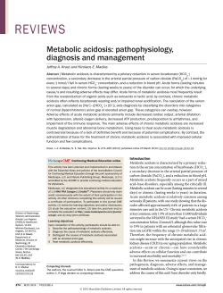 Metabolic acidosis: pathophysiology, diagnosis and management