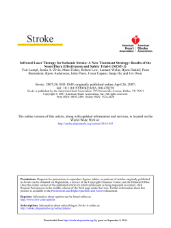 Infrared Laser Therapy for Ischemic Stroke: A New Treatment Strategy:... NeuroThera Effectiveness and Safety Trial-1 (NEST-1)