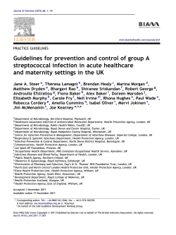 Guidelines for prevention and control of group A