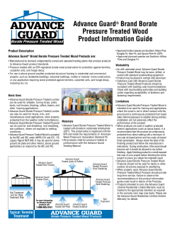 Advance Guard Brand Borate Pressure Treated Wood Product Information Guide