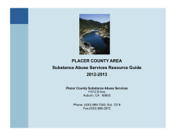 PLACER COUNTY AREA Substance Abuse Services Resource Guide 2012-2013
