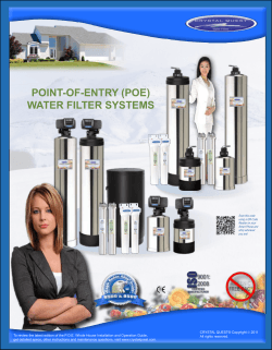 POINT-OF-ENTRY (POE) WaTER FIlTER SYSTEmS