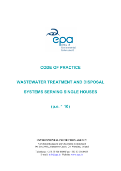 CODE OF PRACTICE WASTEWATER TREATMENT AND DISPOSAL SYSTEMS SERVING SINGLE HOUSES (p.e.