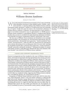 W Williams–Beuren Syndrome review article