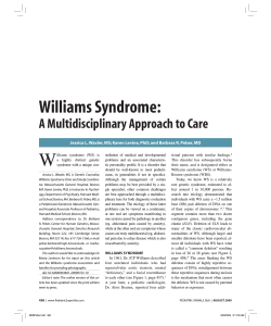 W Williams Syndrome: A Multidisciplinary Approach to Care