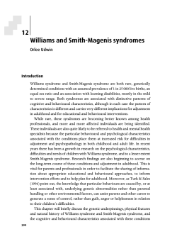 12 Williams and Smith-Magenis syndromes Orlee Udwin