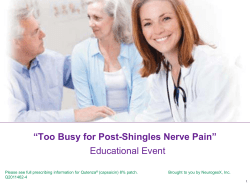 “Too Busy for Post-Shingles Nerve Pain”