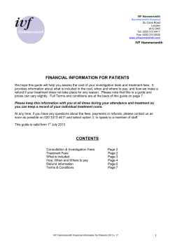 FINANCIAL INFORMATION FOR PATIENTS