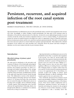 Persistent, recurrent, and acquired infection of the root canal system post-treatment