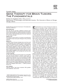 Gene Therapy for Brain Tumors: The Fundamentals