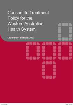Consent to Treatment Policy for the Western Australian Health System