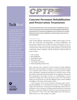Tech Brief Concrete Pavement Rehabilitation and Preservation Treatments