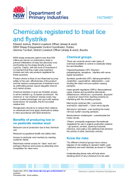 Chemicals registered to treat lice and flystrike FACTSHEET