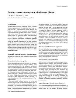 Prostate cancer: management of advanced disease Introduction