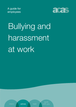 Bullying and harassment at work A guide for