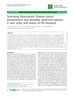 Sclerosing Mesenteritis: Diverse clinical presentations and dissimilar treatment options.