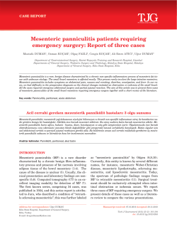 Mesenteric panniculitis patients requiring emergency surgery: Report of three cases