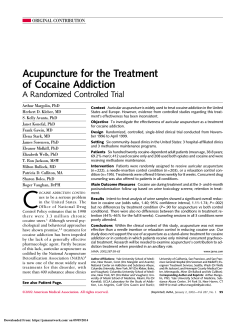Acupuncture for the Treatment of Cocaine Addiction A Randomized Controlled Trial ORIGINAL CONTRIBUTION