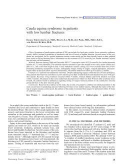 Cauda equina syndrome in patients with low lumbar fractures I T