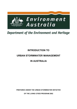 INTRODUCTION TO  URBAN STORMWATER MANAGEMENT IN AUSTRALIA